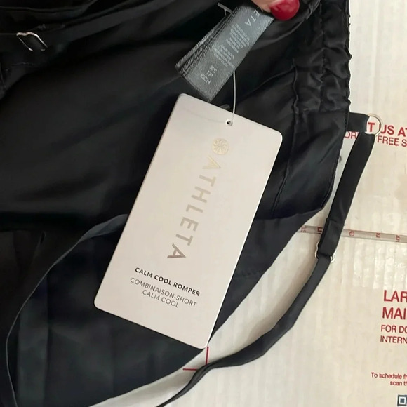 Athleta black calm cool sleep Romper Lounge pajama size XS New - Picture 9 of 15